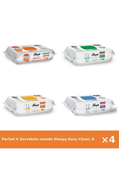 Sleepy Pachet 4 Șervețele umede Easy Clean: Kitchen, White Soap, Herbal Soap,...