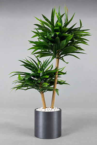 ERHAN FLOWERS Yapay Bambu Ağacı Mini 75 CM Metal Siyah Saksıda