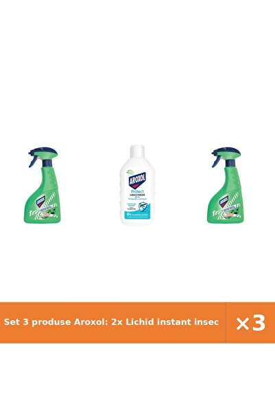 Aroxol Set 3 produse Aroxol: 2x Lichid instant insecte, Loțiune delicată 200 ml