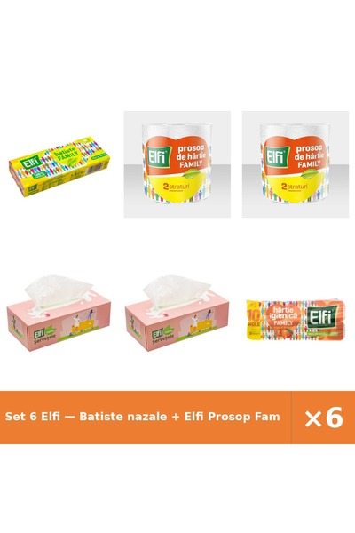Elfi Set 6 — Batiste nazale + Prosop Family 2St/220Fo + Servetele cutie
