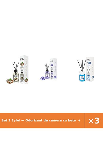 Eyfel Set 3 — Odorizant de camera cu bete + Odorizant de camera cu bete + Odo...