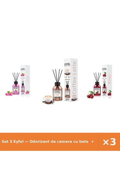 Eyfel Set 3 — Odorizant de camera cu bete + Odorizant de camera cu bete + Odo...