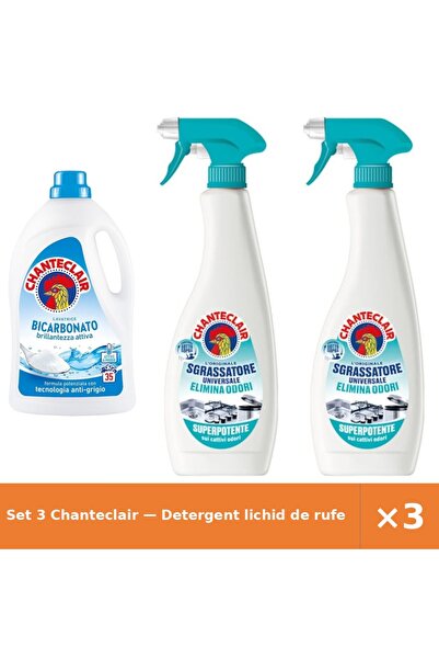 Chanteclair Set 3 — Detergent lichid de rufe cu + Spray Degresant Universal An