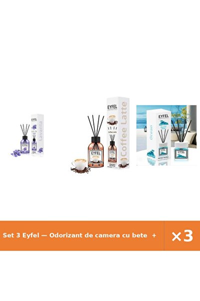 Eyfel Set 3 — Odorizant de camera cu bete + Odorizant de camera cu bete + Odo...