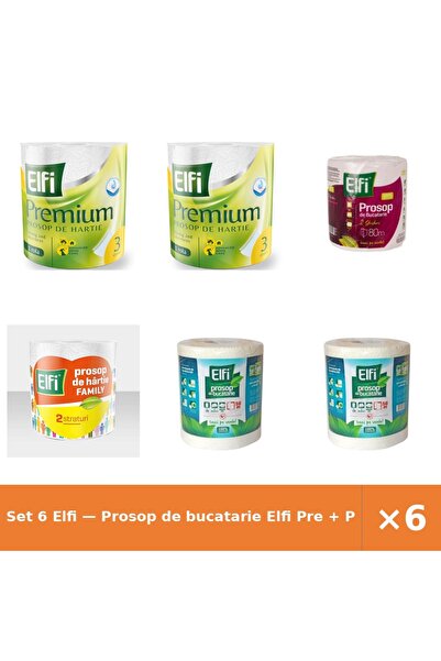 Elfi Set 6 — Prosop de bucatarie Pre + Prosop de bucatarie + Prosop Family 2S...