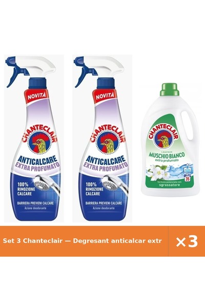 Chanteclair Set 3 — Degresant anticalcar extra-p + Detergent lichid de rufe cu