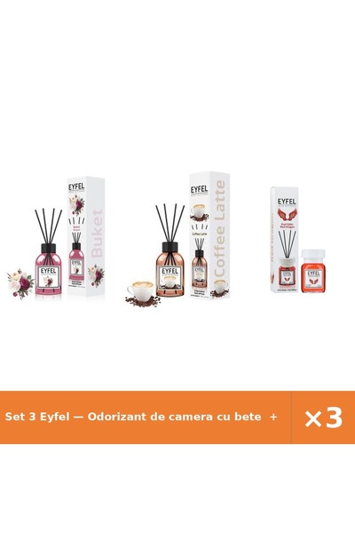 Eyfel Set 3 — Odorizant de camera cu bete + Odorizant de camera cu bete + Odo...