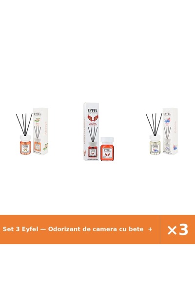 Eyfel Set 3 — Odorizant de camera cu bete + Odorizant de camera cu bete + Odo...