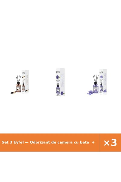 Eyfel Set 3 — Odorizant de camera cu bete + Odorizant de camera cu bete + Odo...