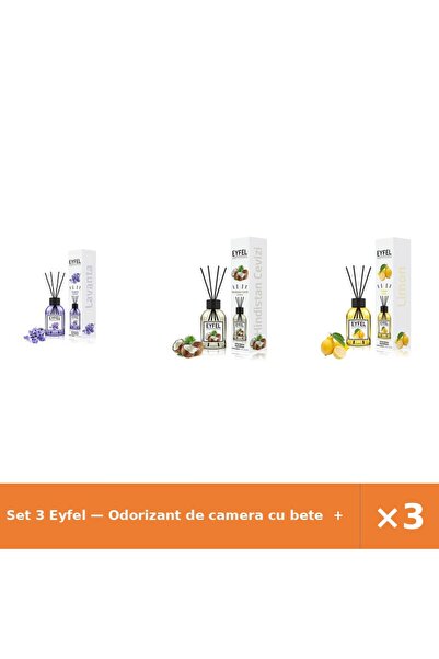 Eyfel Set 3 — Odorizant de camera cu bete + Odorizant de camera cu bete + Odo...