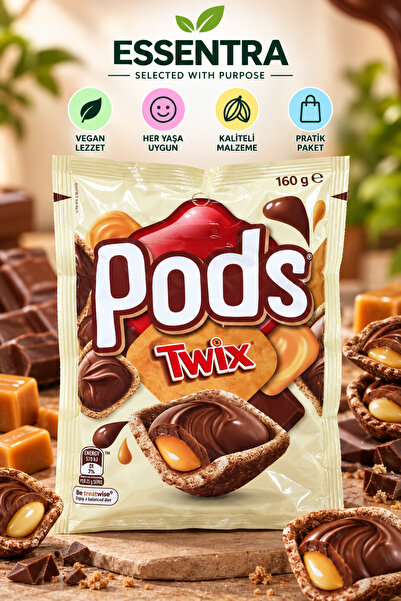 Essentra Home Pods Twix Çikolatalı Bisküvi 160g karamelli bisküvi, çikolatalı bisküvi, dolgulu bisküvi,