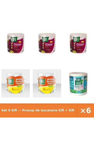 Elfi Set 6 — Prosop de bucatarie + Prosop Family 2St/220Fo + Prosop de bucatarie