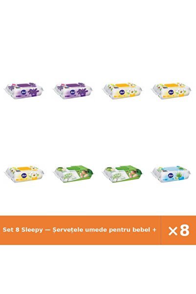 Sleepy Set 8 — Șervețele umede pentru bebel + Șervețele umede pentru bebel + ...