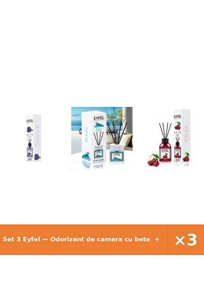 Eyfel Set 3 — Odorizant de camera cu bete + Odorizant de camera cu bete + Odo...