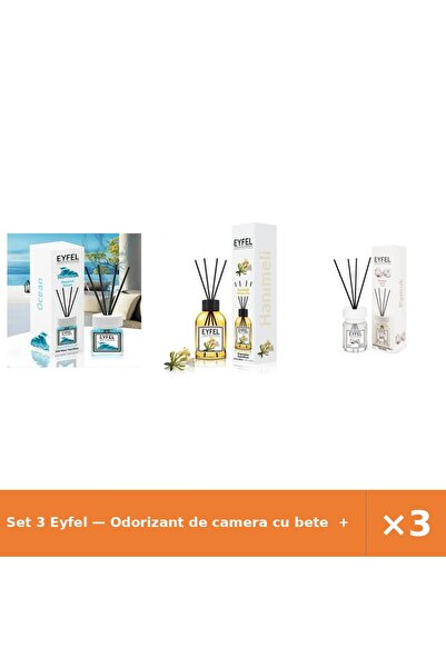 Eyfel Set 3 — Odorizant de camera cu bete + Odorizant de camera cu bete + Odo...