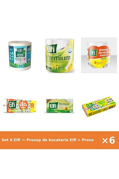 Elfi Set 6 — Prosop de bucatarie + Prosop de bucatarie Pre + Prosop Family 2S...