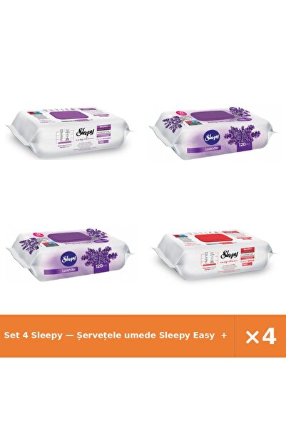 Sleepy Set 4 — Șervețele umede Easy + Șervețele umede pentru bebel + Șervețel...