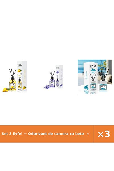 Eyfel Set 3 — Odorizant de camera cu bete + Odorizant de camera cu bete + Odo...