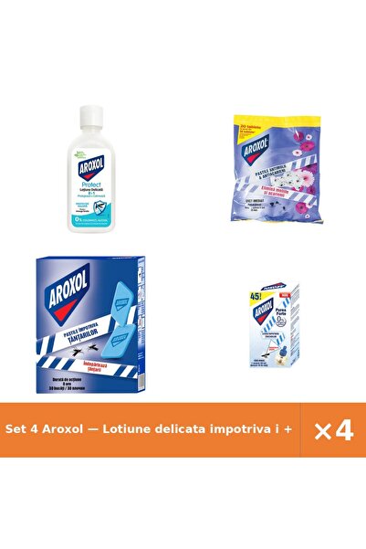 Aroxol Set 4 — Lotiune delicata impotriva i + Pastile antimolii si antiaca + ...