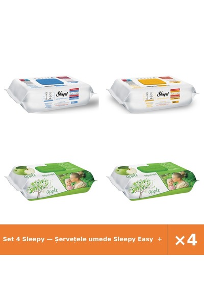 Sleepy Set 4 — Șervețele umede Easy + Șervețele umede Easy + Șervețele umede ...