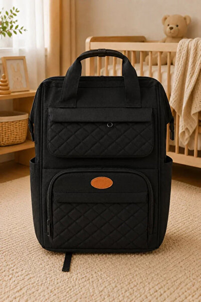 Tuğra Bebe Multi-Compartment Zippered Baby Care Bag Backpack Model