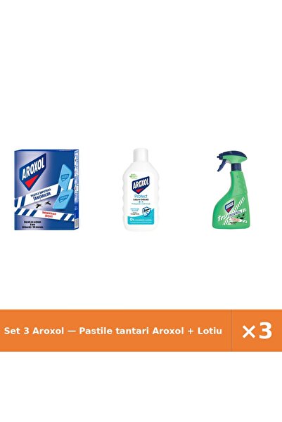 Aroxol Set 3 — Pastile tantari + Lotiune delicata impotriva i + Lichid instan...