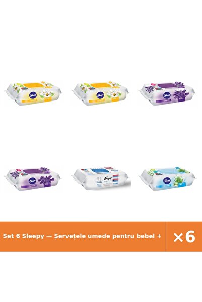 Sleepy Set 6 — Șervețele umede pentru bebel + Șervețele umede pentru bebel + ...