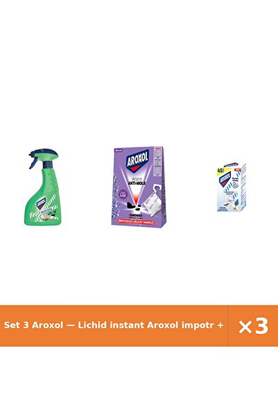 Aroxol Set 3 — Lichid instant impotr + Saculeti antimolii La + Rezerva Lichid...