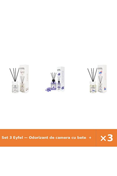 Eyfel Set 3 — Odorizant de camera cu bete + Odorizant de camera cu bete + Odo...