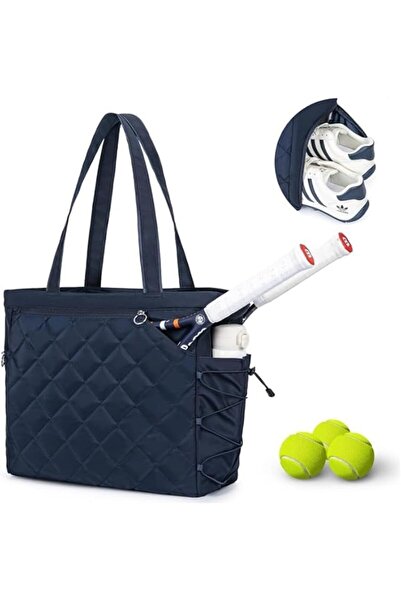 Tazweeq Tennis Bag with Shoe Compartment, Convertible Strap & Hidden Fence Ho...