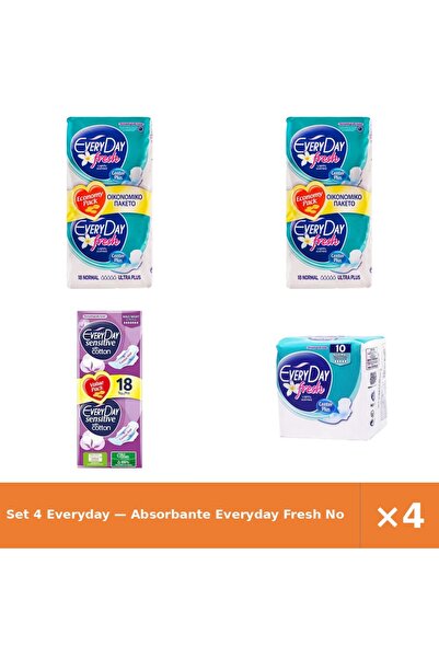 EveryDay Set 4 — Absorbante Fresh No + Absorbante Fresh Ma + Absorbante Every...