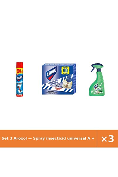 Aroxol Set 3 — Spray insecticid universal A + Rezerva lichida impotriva ta + ...