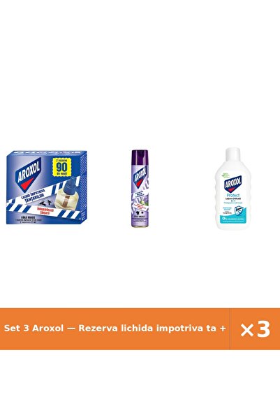 Aroxol Set 3 — Rezerva lichida impotriva ta + Spray antimolii + Lotiune delic...