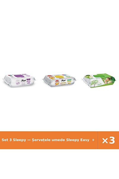 Sleepy Set 3 — Șervețele umede Easy + Șervețele umede de curățare + Șervețele...