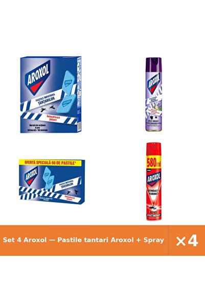 Aroxol Set 4 — Pastile tantari + Spray antimolii + Pastile impotriva tantarilor