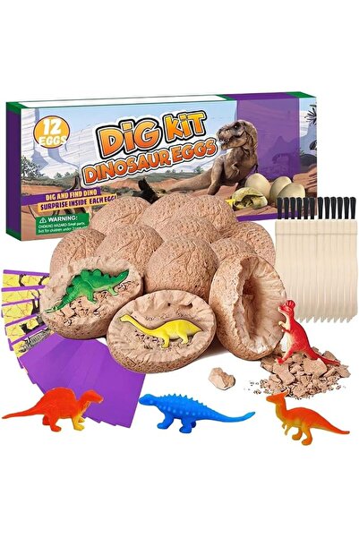 TERRIFI 12 Pack Dino Eggs Dig Kit,Dinosaur Eggs Excavation Science Experiment...