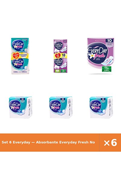 EveryDay Set 6 — Absorbante Fresh No + Absorbante Fresh Ma + Absorbante Every...