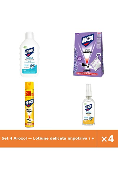 Aroxol Set 4 — Lotiune delicata impotriva i + Saculeti antimolii La + Spray i...