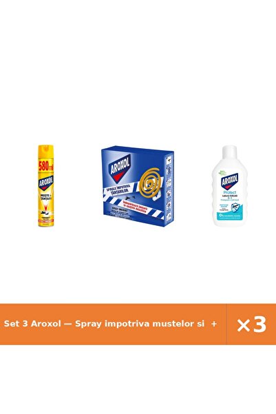 Aroxol Set 3 — Spray impotriva mustelor si + Spirale impotriva tantarilor + L...