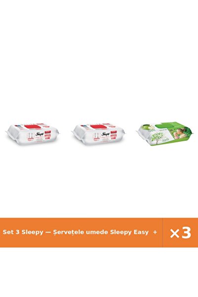 Sleepy Set 3 — Șervețele umede Easy + Șervețele umede pentru bebel