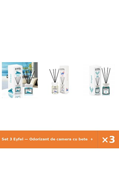 Eyfel Set 3 — Odorizant de camera cu bete + Odorizant de camera cu bete + Odo...