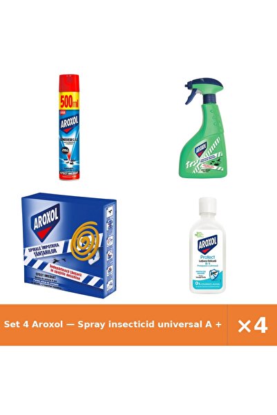 Aroxol Set 4 — Spray insecticid universal A + Lichid instant impotr + Spirale...