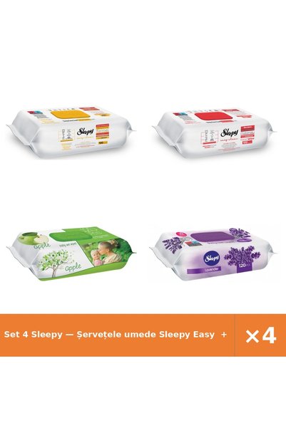 Sleepy Set 4 — Șervețele umede Easy + Șervețele umede Easy + Șervețele umede ...