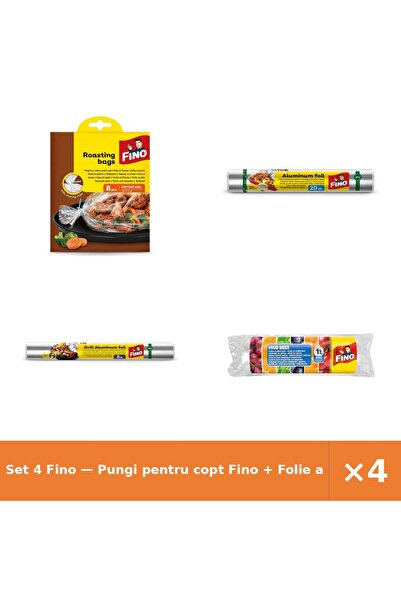 Fino Set 4 — Pungi pentru copt + Folie alimentara din alumini + Folie de alum...