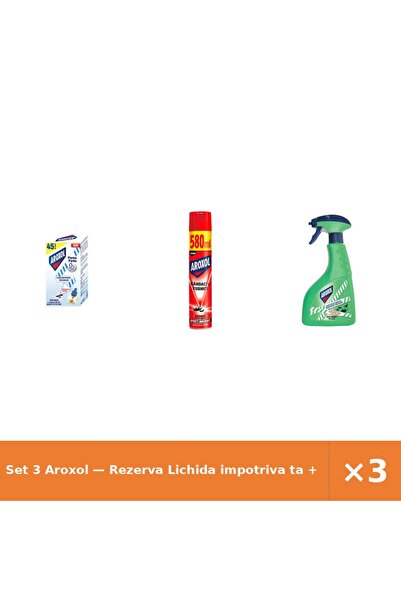 Aroxol Set 3 — Rezerva Lichida impotriva ta + Spray impotriva gandacilor s + ...