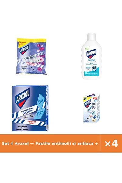 Aroxol Set 4 — Pastile antimolii si antiaca + Lotiune delicata impotriva i + ...