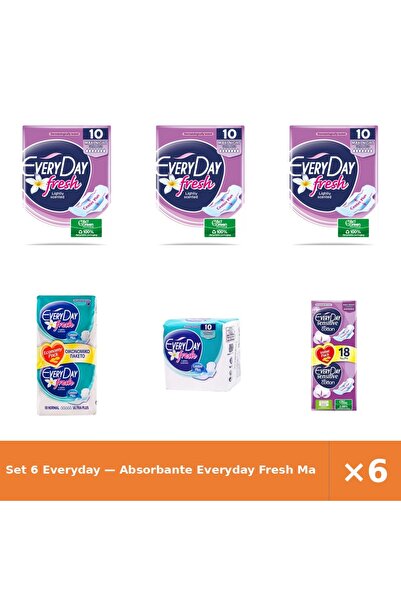 EveryDay Set 6 — Absorbante Fresh Ma + Absorbante Fresh No + Absorbante Every...