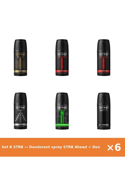 str8 Set 6 — Deodorant spray Ahead + Deodorant spray Red Cod + Deodorant spra...