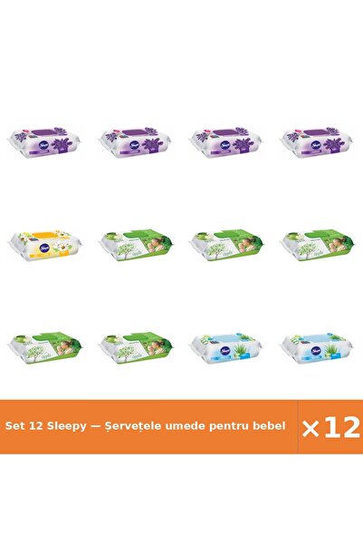 Sleepy Set 12 — Șervețele umede pentru bebel + Șervețele umede pentru bebel +...