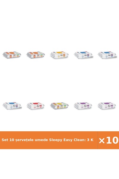 Sleepy Set 10 șervețele umede Easy Clean: 3 pentru bucătărie, 3 cu înlocuitor...